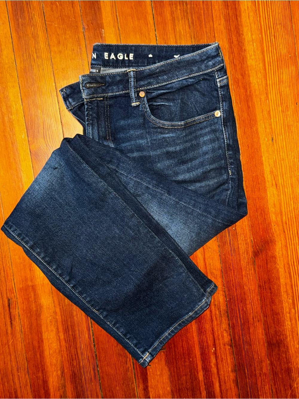 American Eagle Outfitters Men’s Dark Indigo Slim Straight Jeans